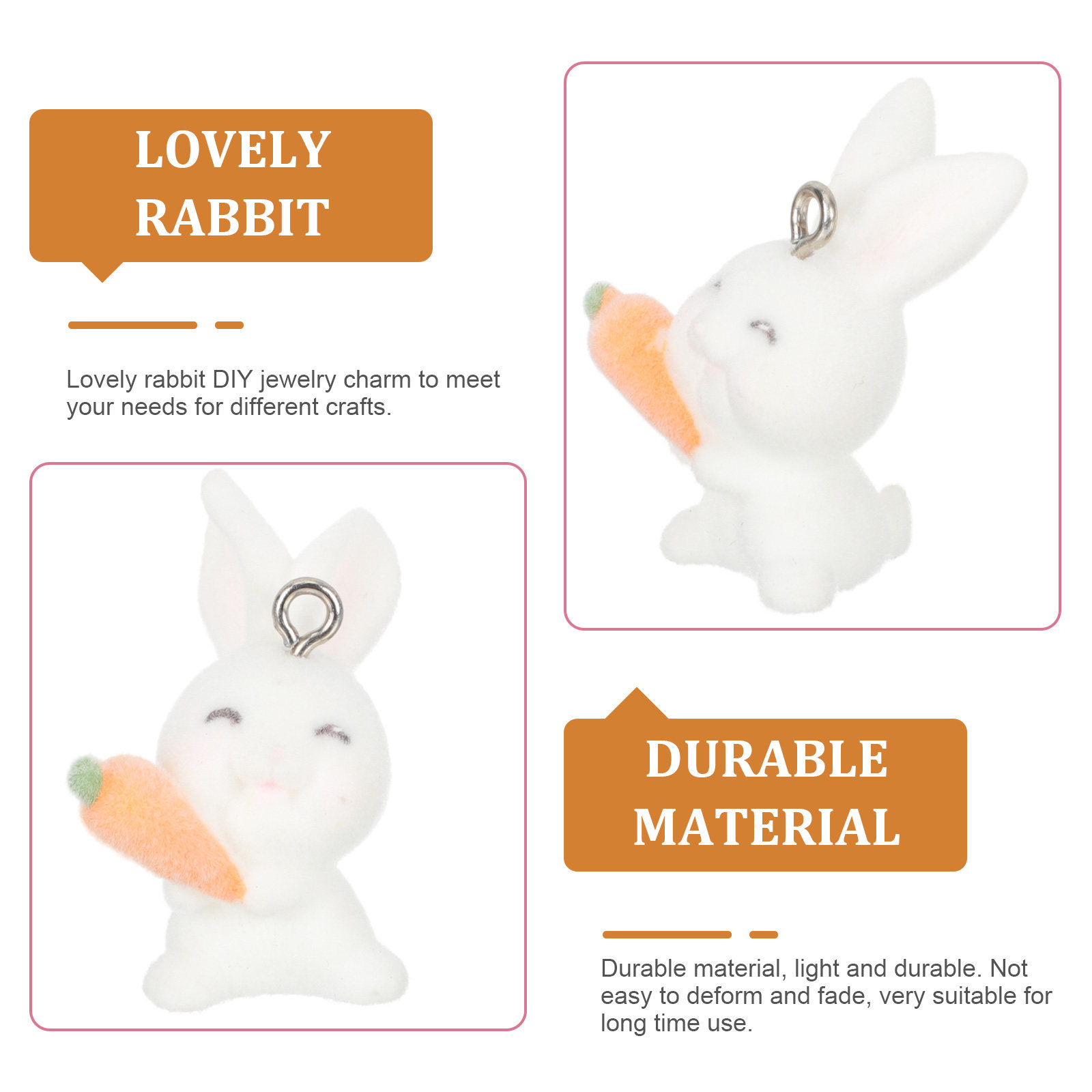 10Pcs Resin Rabbit Charm Penda - đánh giá và giá Crafting Resin